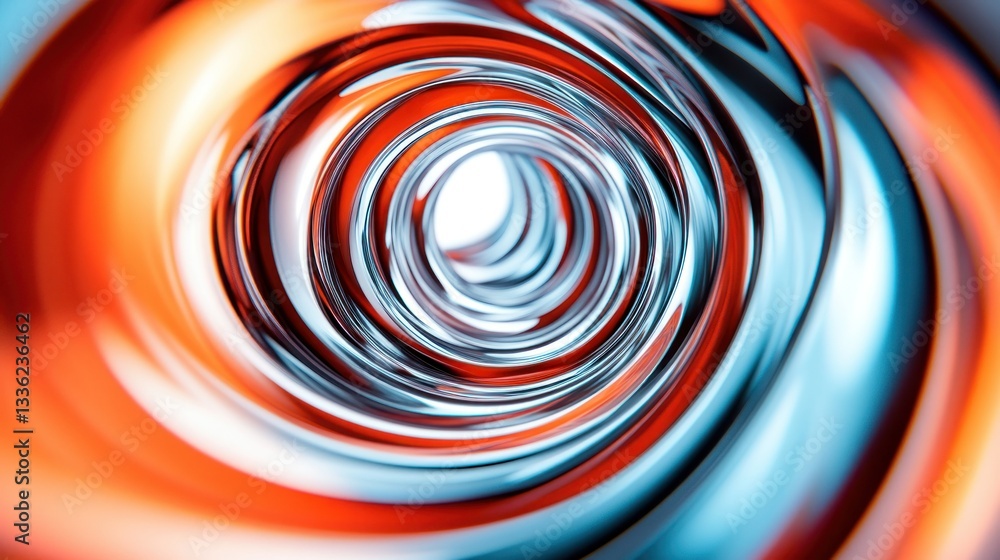 Poster abstract spiraling tunnel displays vivid colors and a glossy appearance