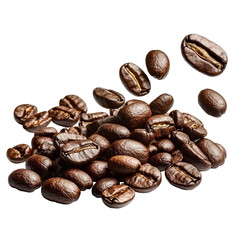 Obraz premium [Transparent Background PNG]Coffee Beans in Motion Food Photography