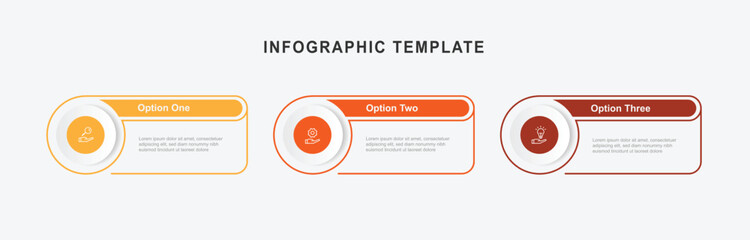 3 step infographic template element. 