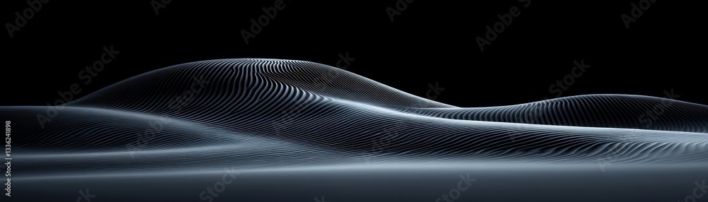 Poster Abstract Digital Render Depicting Undulating Wavy Terrain with Texture