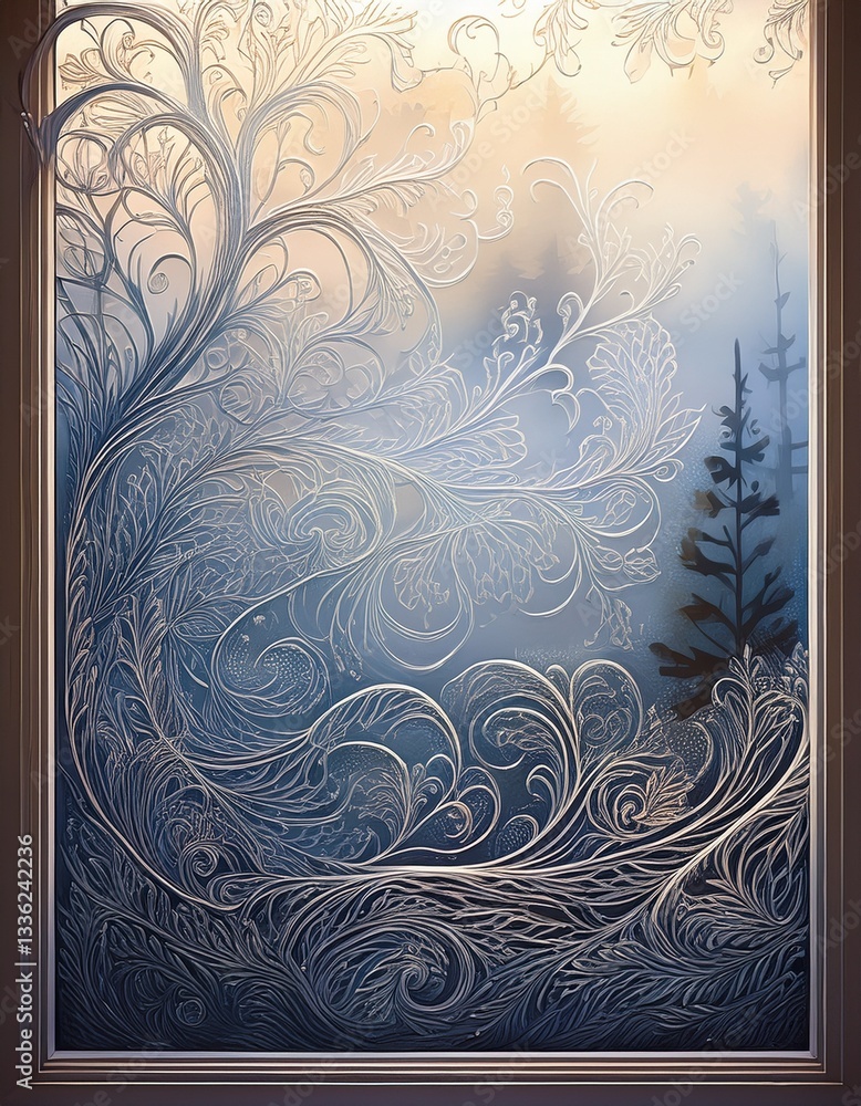 Poster a fogged-up window with subtle hand-drawn patterns appearing on the surface.