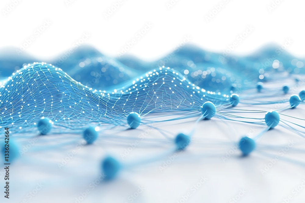 Poster Abstract network connection, nodes, and data flow.
