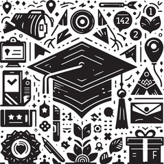 Obraz premium Graduation Celebration silhouette design vector