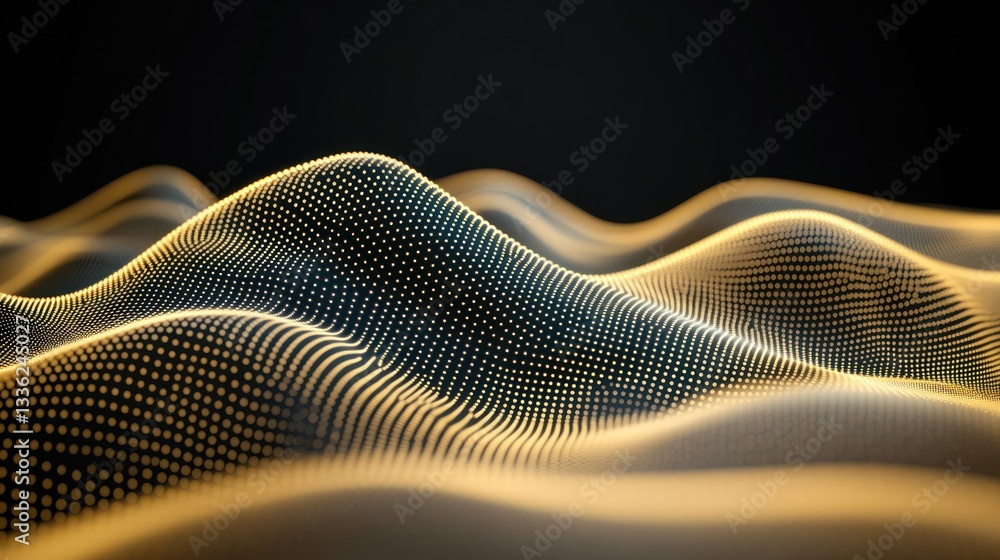 Aufkleber abstract glowing landscape formed with small illuminated circular points