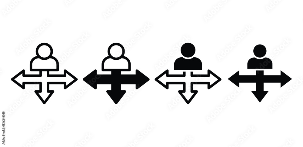 Poster guidance user interface directional arrows icons vector design illustration