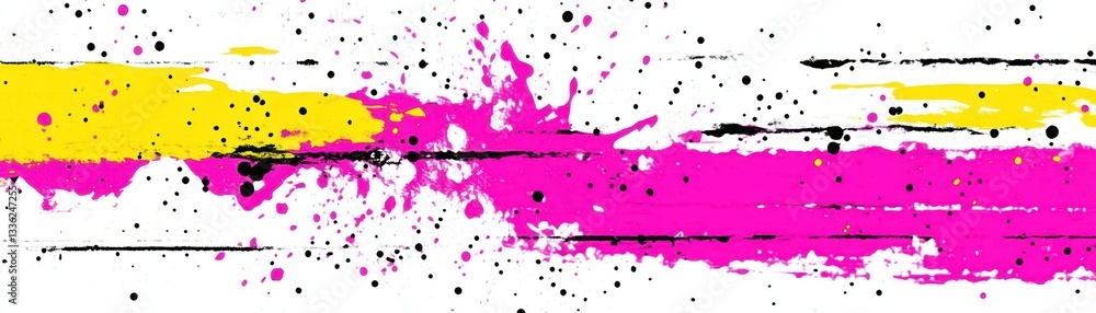 Poster an abstract artistic composition featuring splashes and brushstrokes of vibrant colors