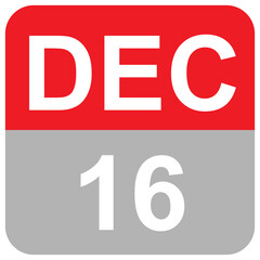 16 DEC daily date month art illustration 