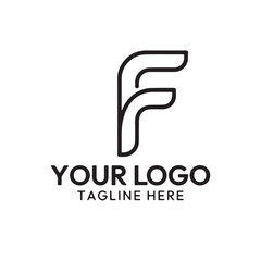 Minimalist Letter F Logo with Modern Line Art – Sleek and Versatile Design"