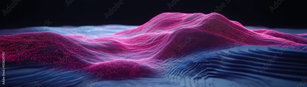 Poster Abstract representation of a landscape with layered textures and colors