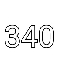 Black and white color numbers 340