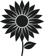 Fototapeta premium Elegant Sunflower Silhouette Vector – Perfect Floral Design for Mother’s Day