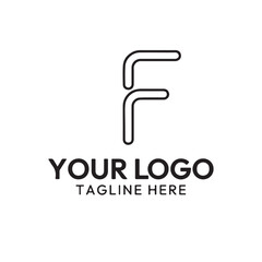 Minimalist Letter F Logo with Rounded Line Art – Modern and Versatile Design