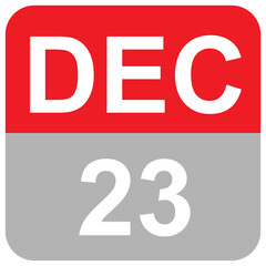 DEC 23 daily date month calender art illustration