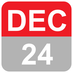 DEC 24 daily date month calender art illustration