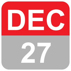 DEC 27 daily date month calender art illustration