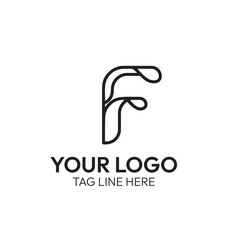 Creative Letter F Logo with Artistic Line Art – Minimalist and Modern Design