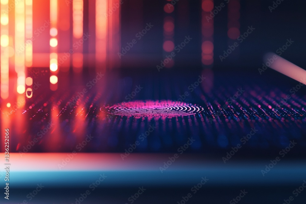Aufkleber vibrant patterns illuminate digital technology generative ai