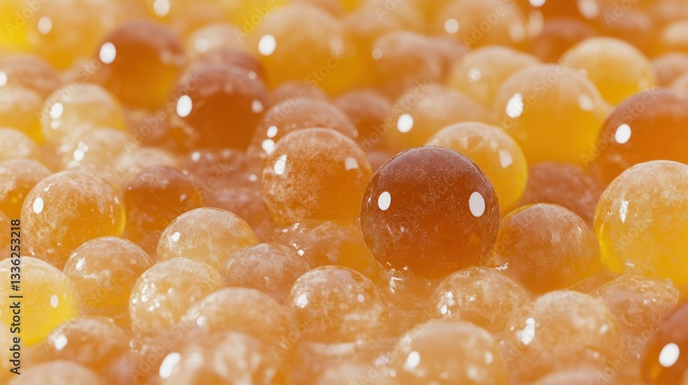 Poster An image of a close up of many translucent spheres