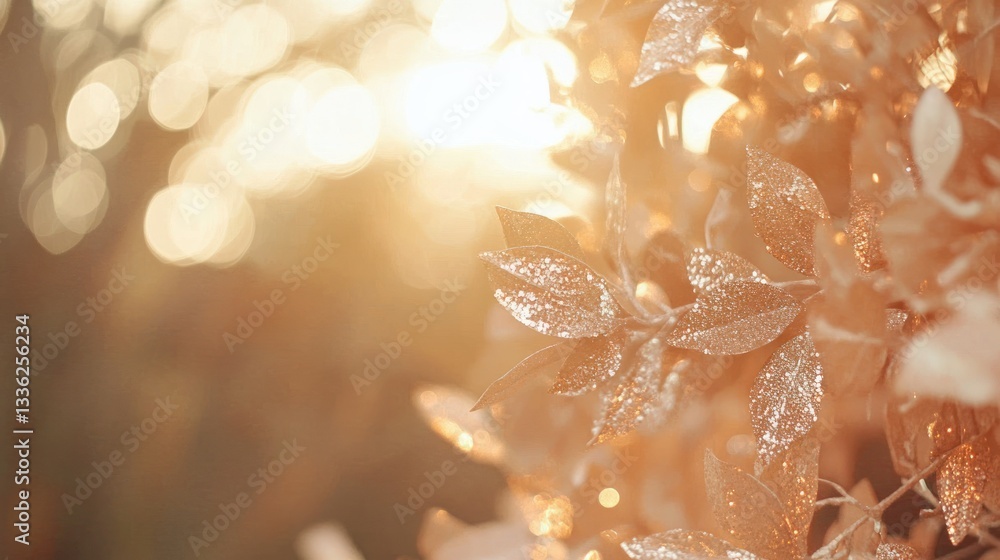 Poster golden foliage and bokeh create a warm and dreamy aesthetic
