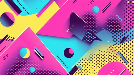 Fototapeta premium Vibrant Geometric Patterns in Bold Colors for Modern Design Projects