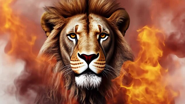 Lion face watercolor colorful illustration, Artistic, neon color, abstract portrait of a lion face on a white background with watercolor.