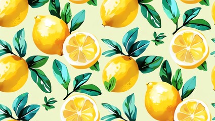 Vibrant Lemon Pattern: A Fresh and Zesty Design