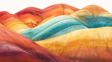 Obraz premium Vibrant Layers of Colorful Hills in Natural Scenic Landscape