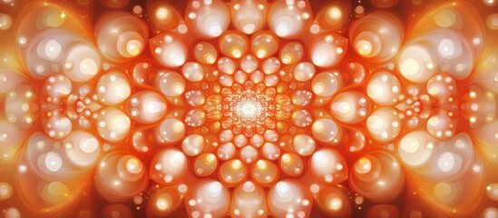 An abstract image of an orange and white glowing pattern