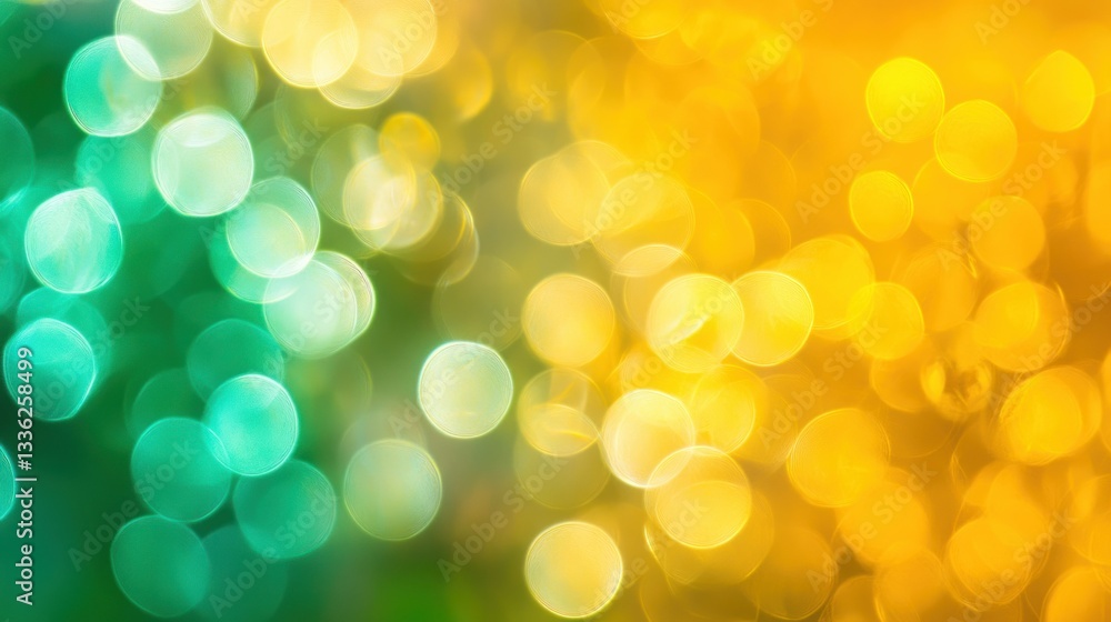 Aufkleber gradient displaying beautiful light orbs with yellow and green tones