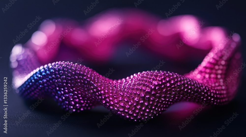 Poster A swirling textured object with a vibrant color gradient design
