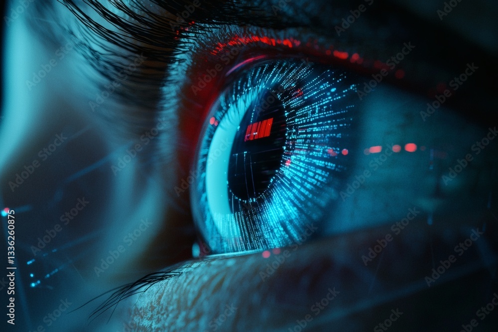 Poster glimpse into the digital world through an eye generative ai