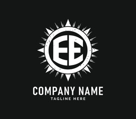 Fototapeta premium EE Monogram Logo Design. Stylish Monogram EE Logo Design with Spiky Sunburst, Vector