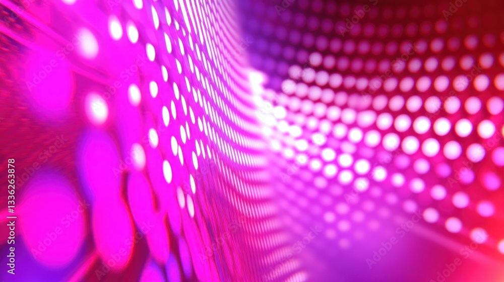 Poster Abstract image of a curved surface of shining light dots