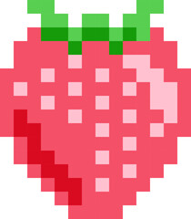 ドットで表現されたイチゴのイラスト