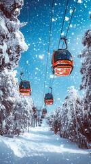 night ski resort glowing slopes warm lodges image