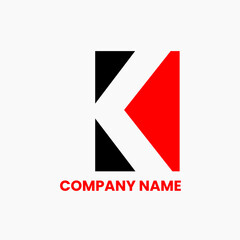 K red and black company logo design