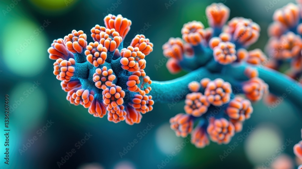 Aufkleber an abstract close up showcasing vibrant clustered floral structures