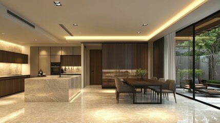 Modern Luxury Dining and Kitchen Interior Design