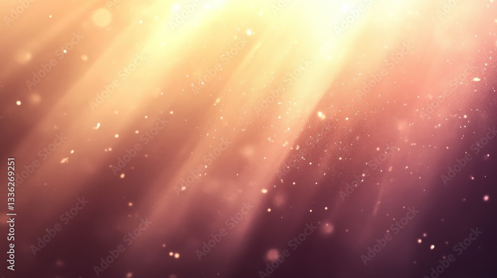 Poster diagonal sunlight creates a warm glowing effect with particles