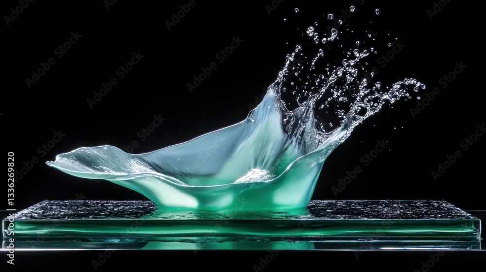 Poster a high speed capture of water creating splash effect beautifully