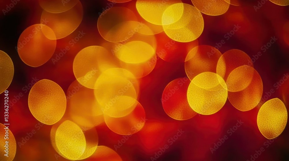 Poster defocused lights creating a beautiful warm tone abstract image