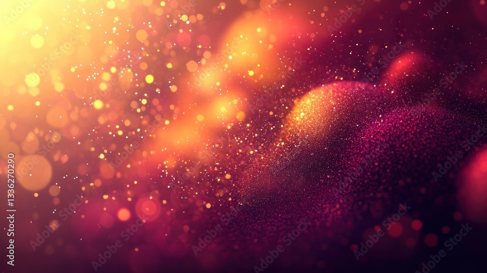 Poster Abstract bokeh of light and sparkling particles with rich colors displayed