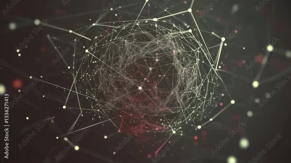 Poster A Complex Interconnected Network Depicted With Lines And Nodes