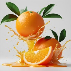 Photo of Fresh Oranges on a Wooden Table with an Orchard View
