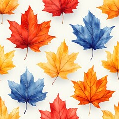Obraz premium autumn leaves seamless pattern