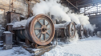 Zinc ingot cooling process with industrial air blowers in a factory