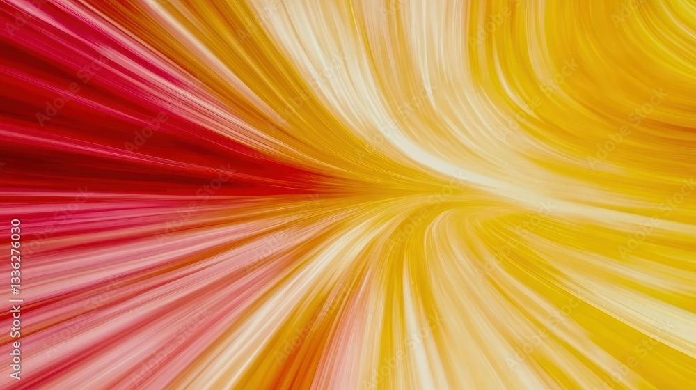 Poster Abstract image showing curved lines blending vibrant colors of light