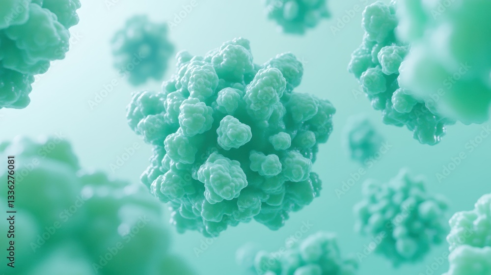 Poster Abstract depiction of multiple spherical textured biological objects