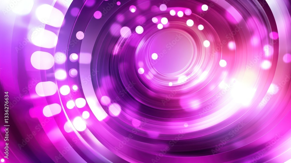 Poster Spiraling circles with light bokeh and a gradient of colors
