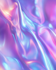 Holographic purple and blue background with a shiny, luquid metallic texture. The backdrop creates a sense of movement and fluidity. The colors evoke a feeling of luxury and opulence.